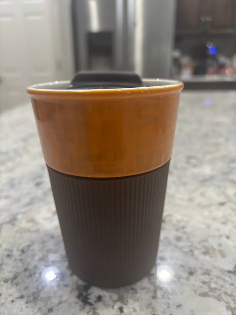 Vintage Vibe Starbucks 2011 Collectible Orange Ceramic 8oz Tumbler MCM Retro